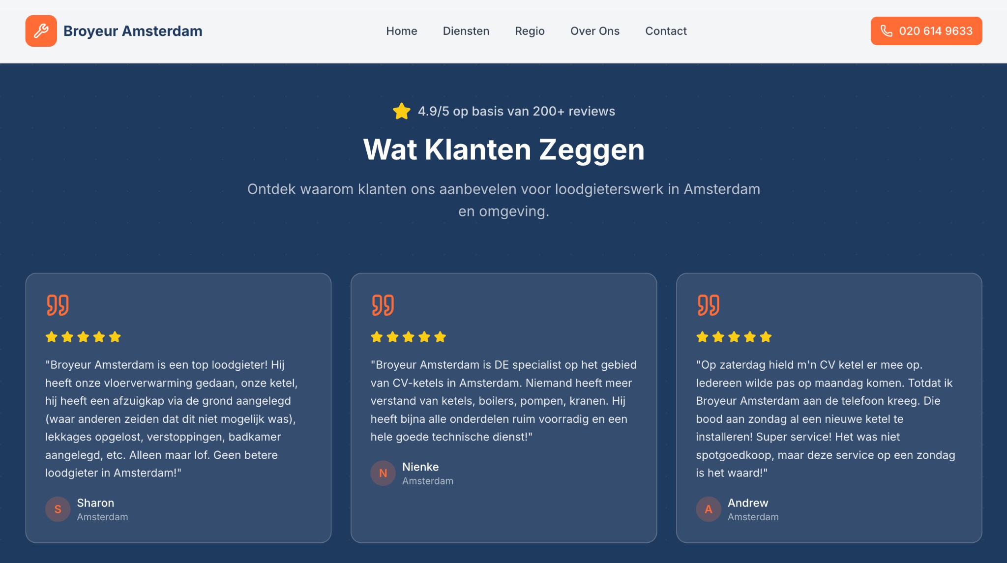 Screenshot 2 van Loodgieter: duidelijkheid en bereikbaarheid