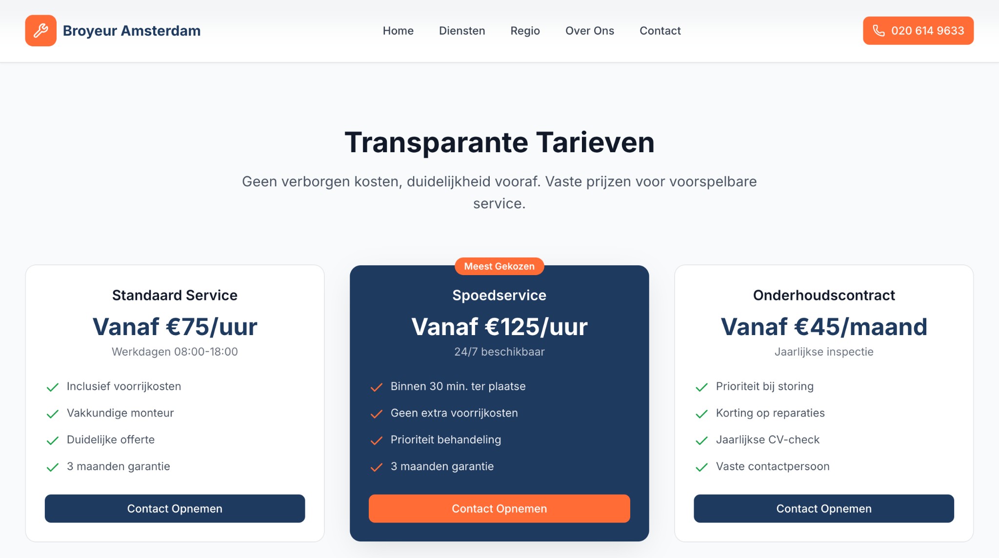 Screenshot 3 van Loodgieter: duidelijkheid en bereikbaarheid